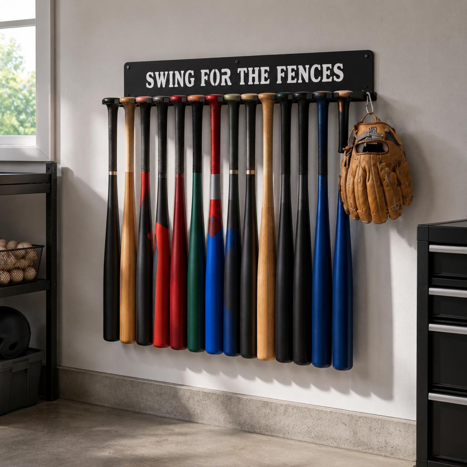 Sports Equipment Bat - 14 Bats 14 Rak Penyimpanan Peralatan