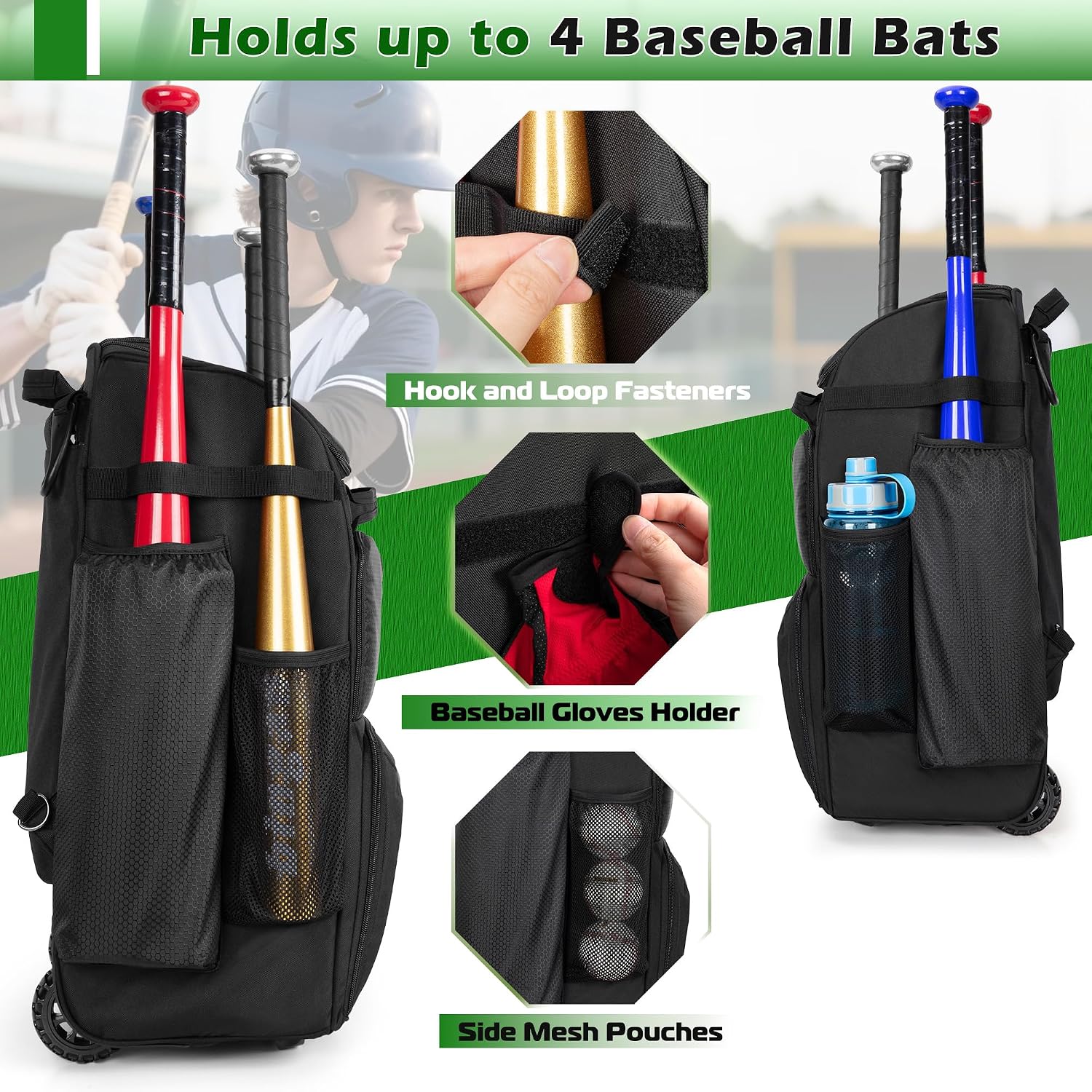 Ransel Bisbol Beroda dengan Ro - Sports Equipment Bat ulasan dan harga
